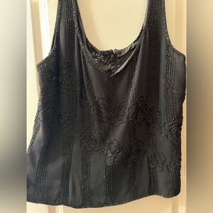 Black beaded dressy tank top
